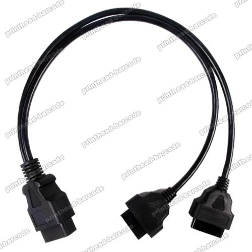 30cm 16 pin OBD2 OBDII Splitter Extension Y Cable - Click Image to Close